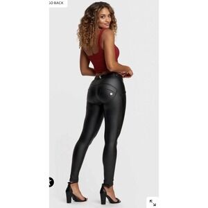 New Faux Leather Freddy WRUP Fashion Mid Rise - Full Length - Black Size Small 4